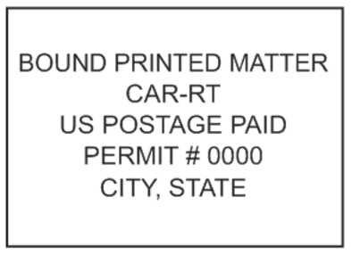 Bound Printed Matter Car-RT Sort Mail Stamp PSI-4141